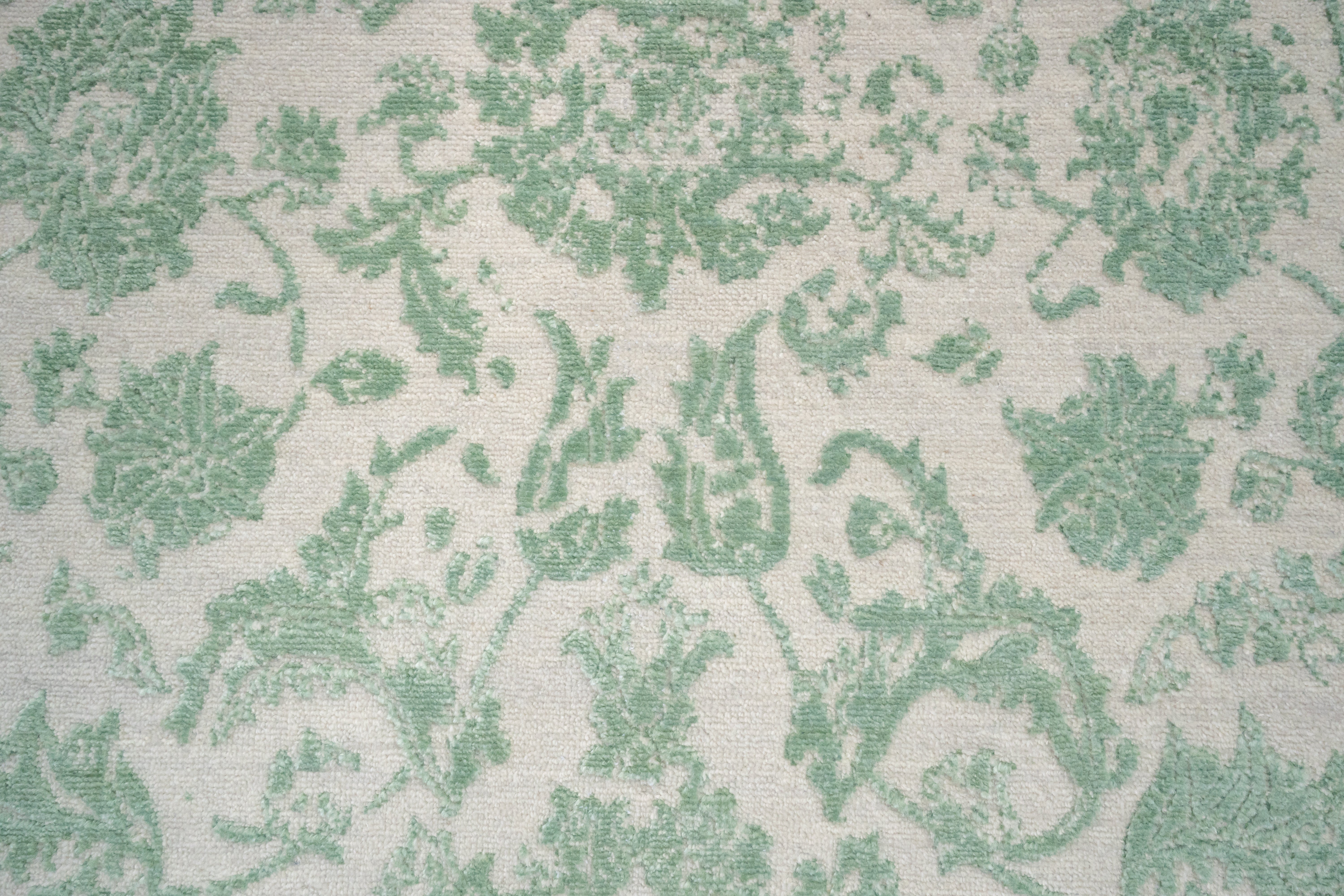 Handknotted Rug  DIA- 1076 JKA White Coffee & Morning Blue